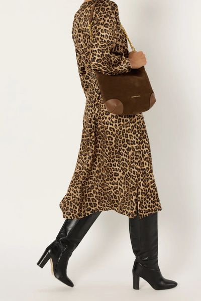 Alternative view of Rochie medie din satin cu print leopard LILOUX