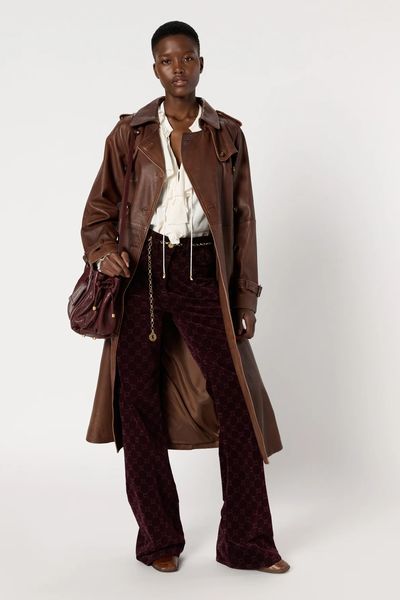 Trench din piele fina si moale LEXIE
