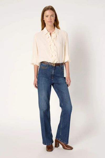 Blugi stil bootcut cu accesoriu GD auriu CORINE