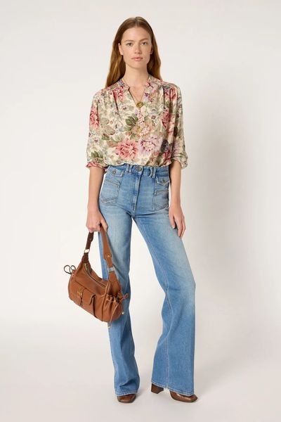 Alternative view of Bluza din tesatura moale si fluida cu print floral ARMANDE