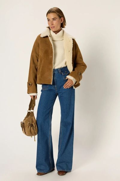 Alternative view of Geaca bomber din shearling NATHALIE
