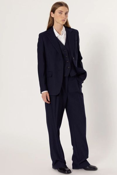 Alternative view of Pantaloni bleumarin de costum CHARLENE