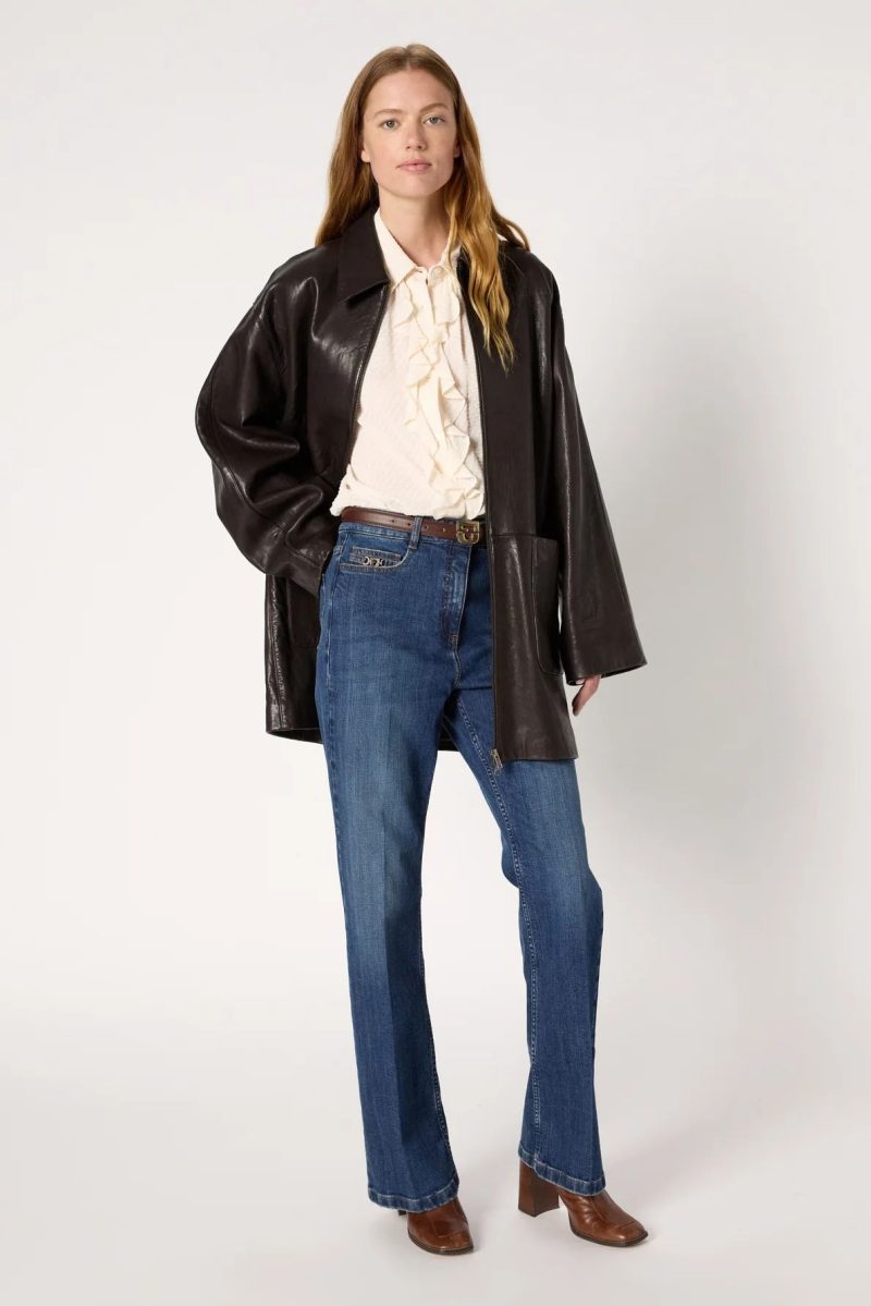 Alternative view of Geaca de piele cu fermoar MARGO