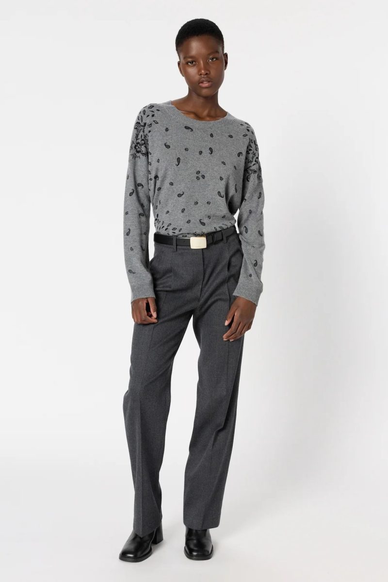 Alternative view of Bluza din casmir cu imprimeu ELIETTE