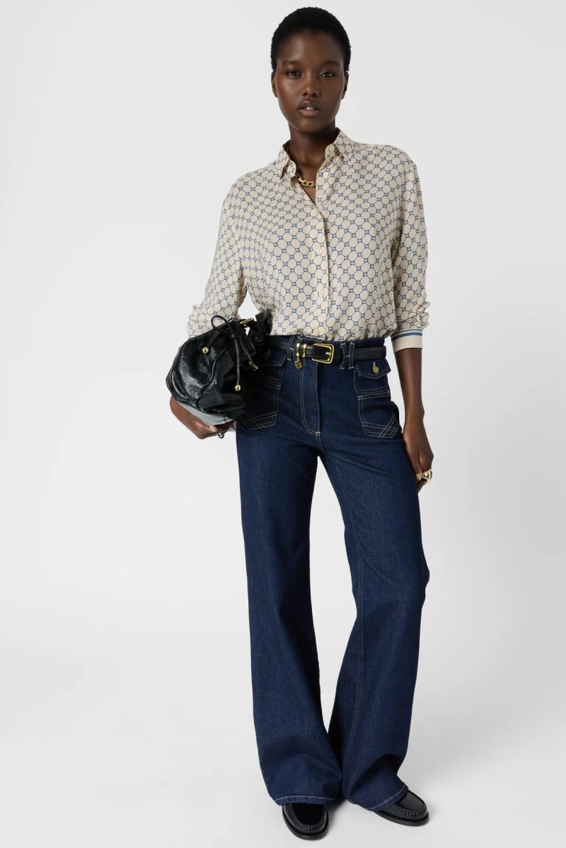 Cămașă moale cu monogramă albastru – CLARIANE