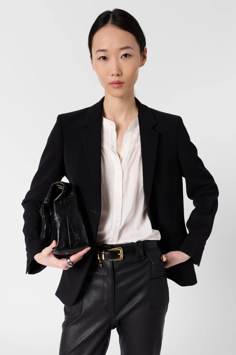 Cămașă din satin cu smocuri ecru - CATRINE