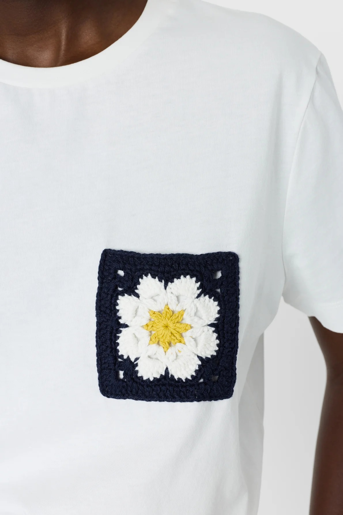 Tricou cu margarete brodate ecru - MELVINE - imagine 5