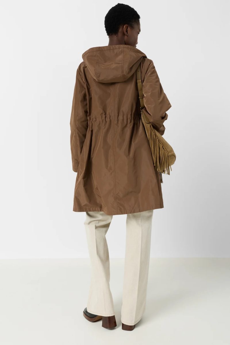 Alternative view of Trench lung cu glugă maro - JORDANE