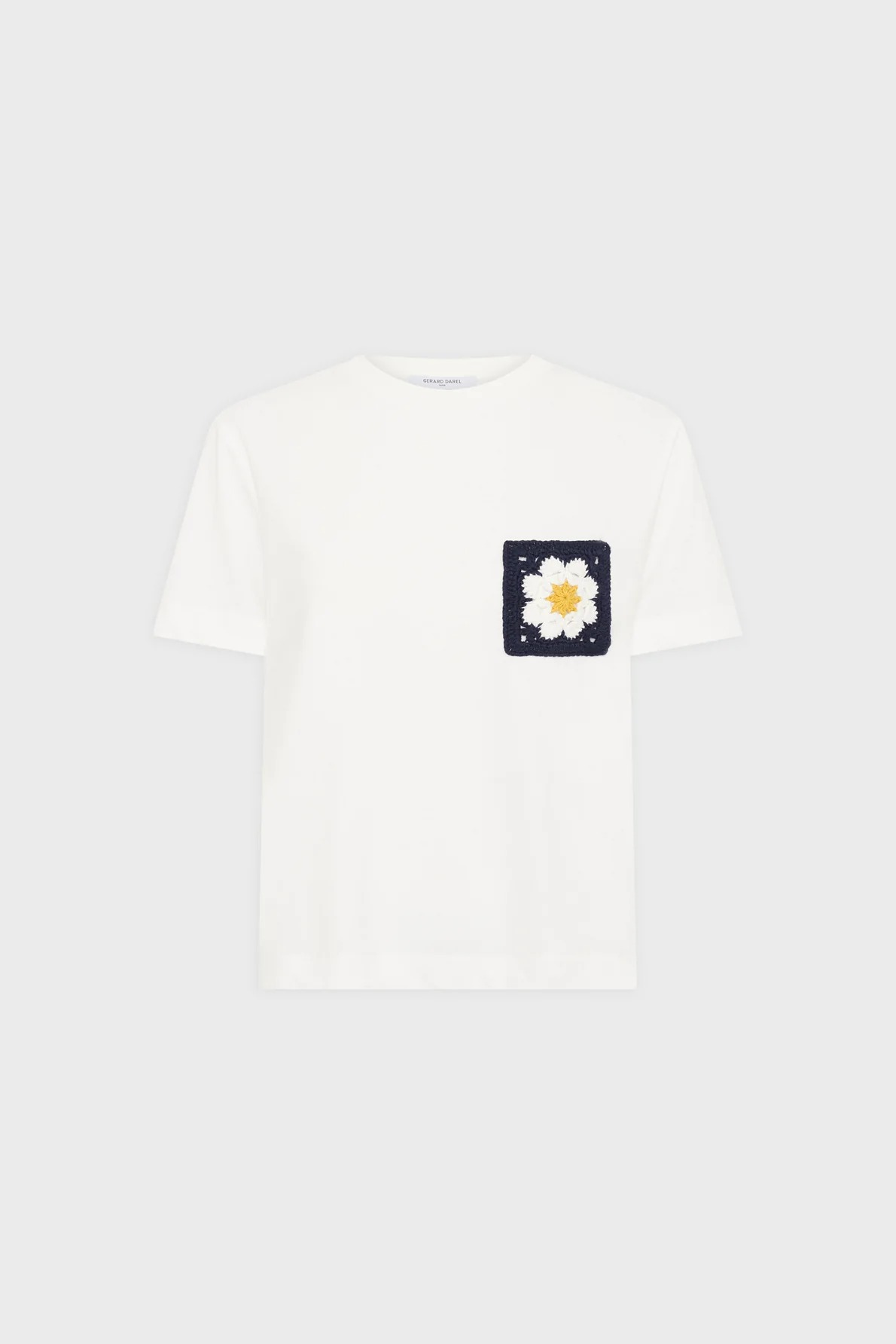Tricou cu margarete brodate ecru - MELVINE - imagine 2