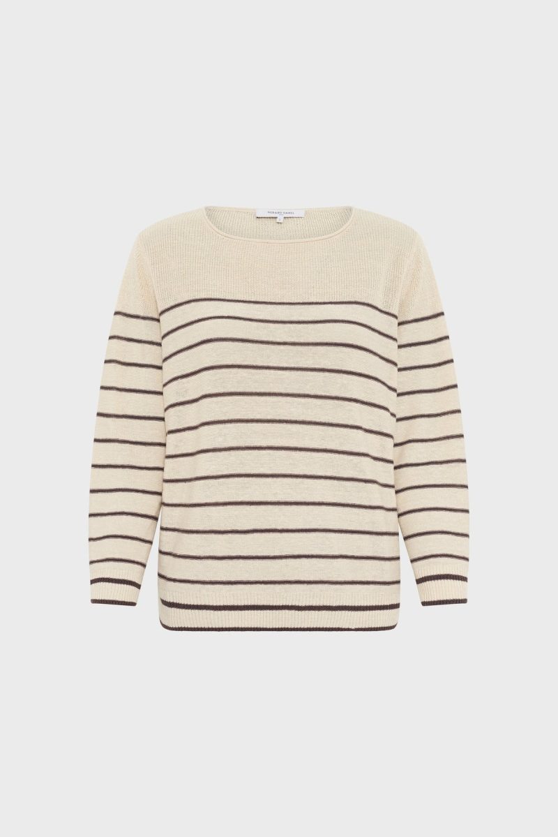 Alternative view of Pulover lejer din amestec de in cu dungi maro - LEVIA