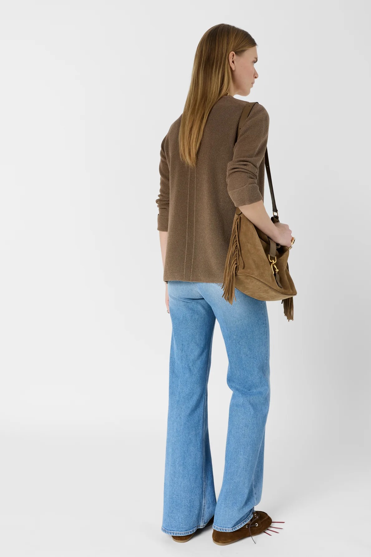 Cardigan tricotat iridescent maro - LORINA - imagine 3