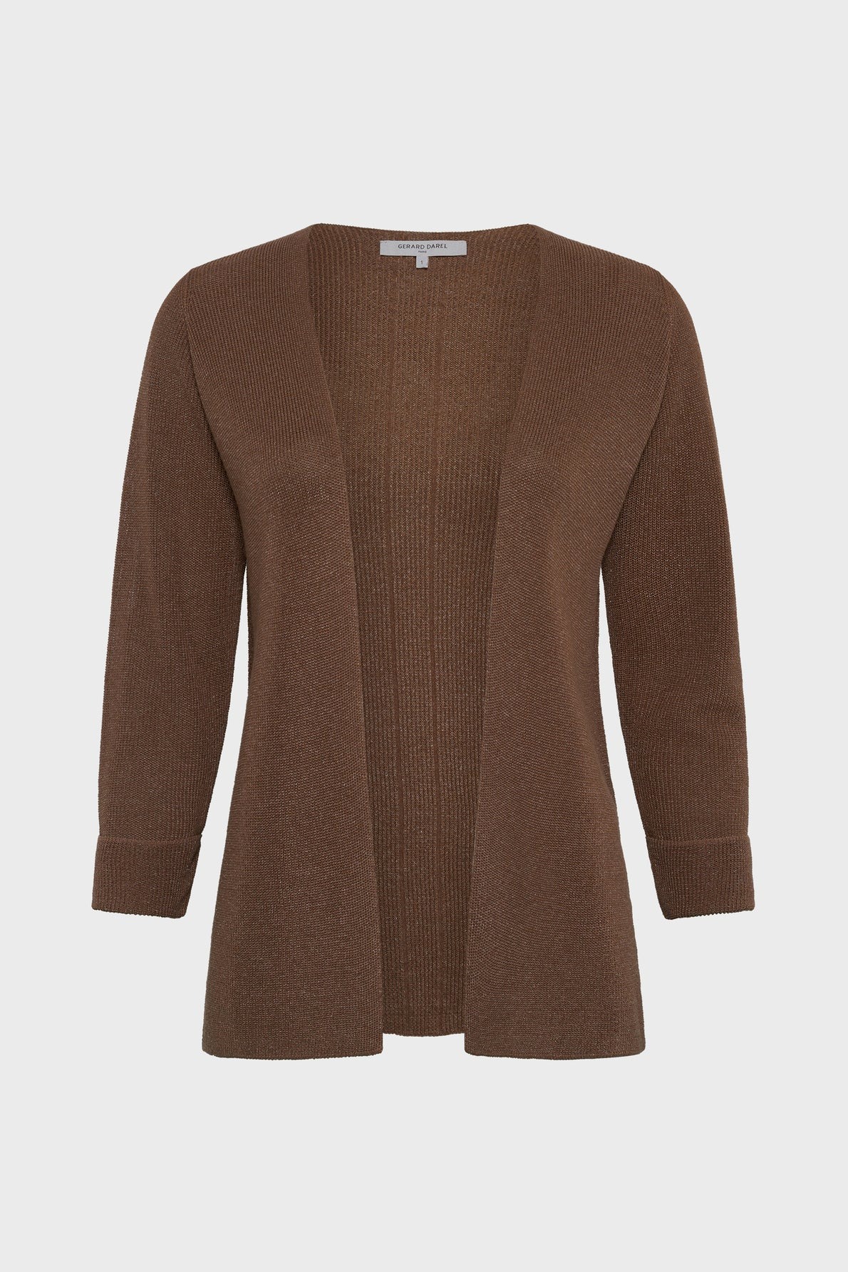 Cardigan tricotat iridescent maro - LORINA - imagine 2