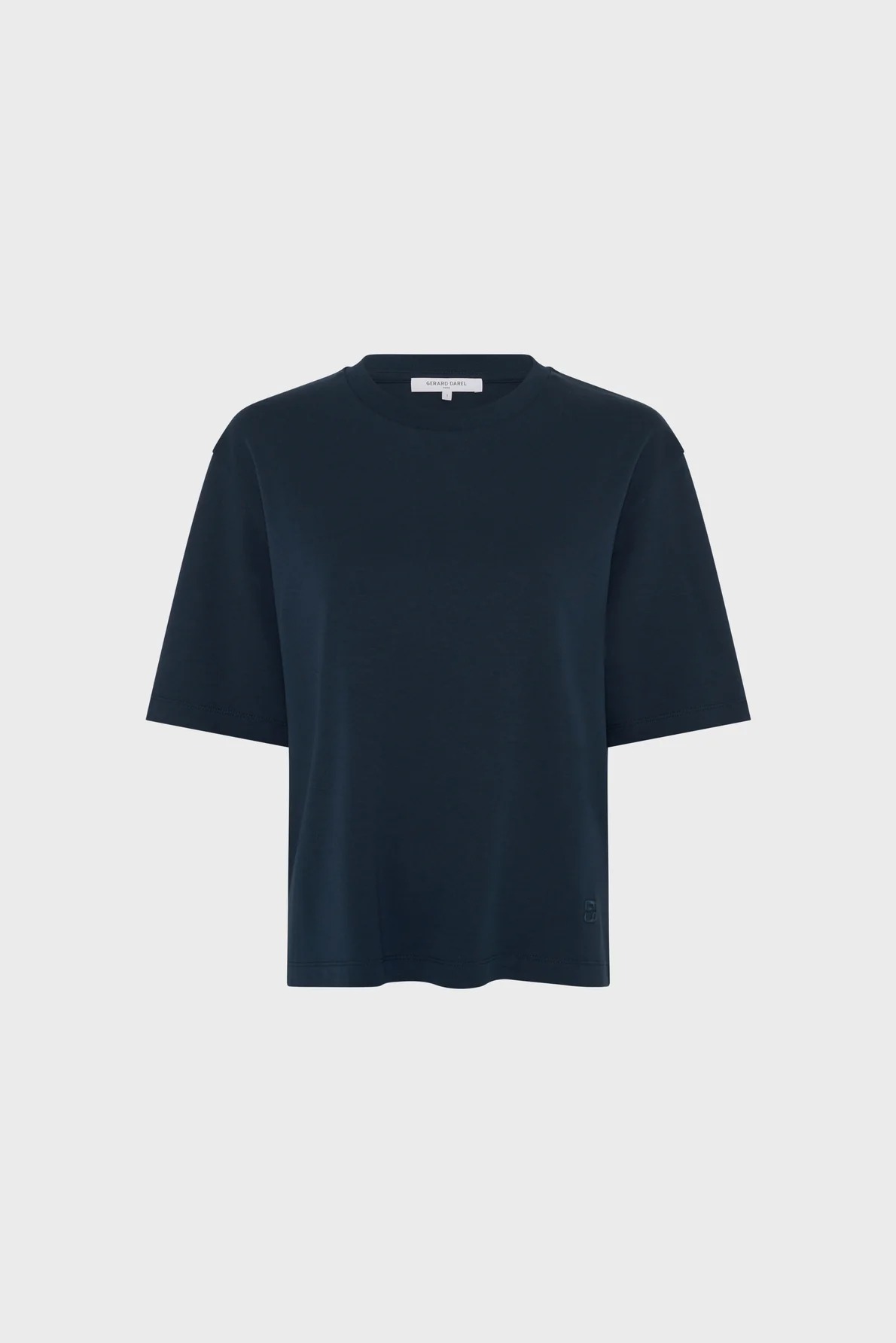 Tricou simplu din bumbac navy - MAYAE - imagine 2