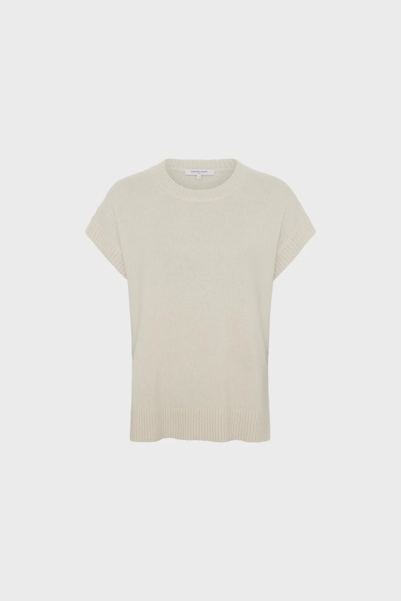 Alternative view of Pulover fără mâneci din cașmir ecru - LOHNA