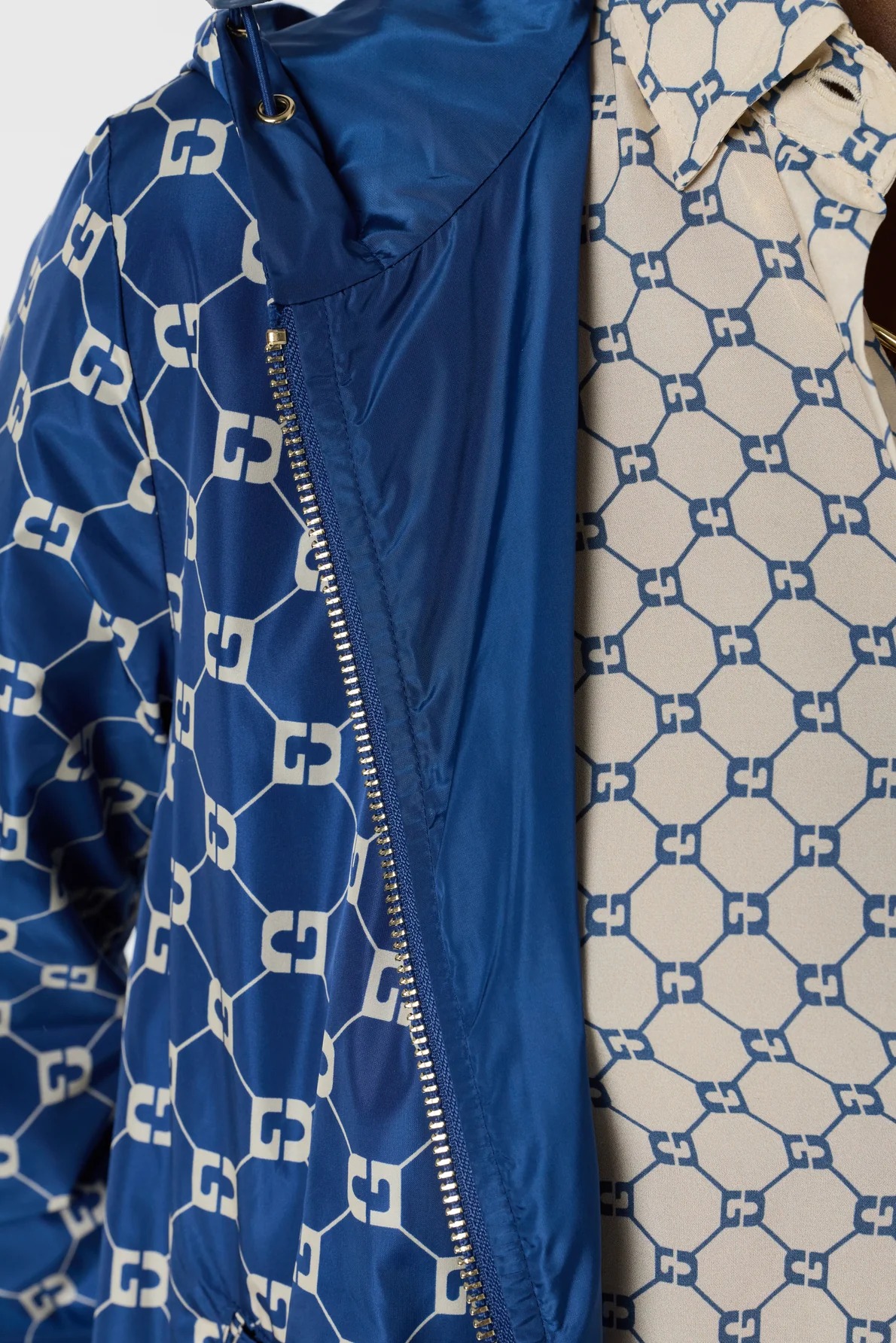 Parka scurtă cu monogramă bleumarin - JULINE - imagine 2