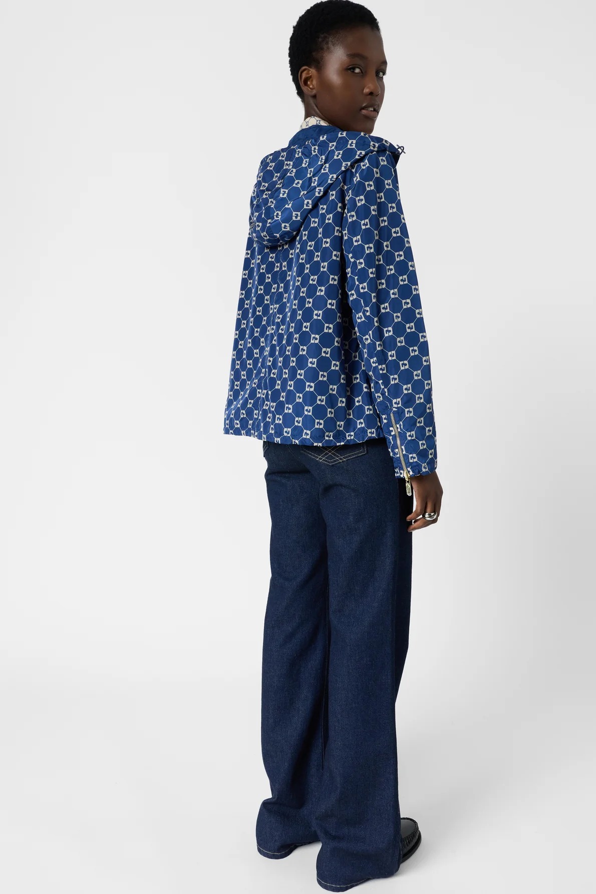 Parka scurtă cu monogramă bleumarin - JULINE - imagine 6