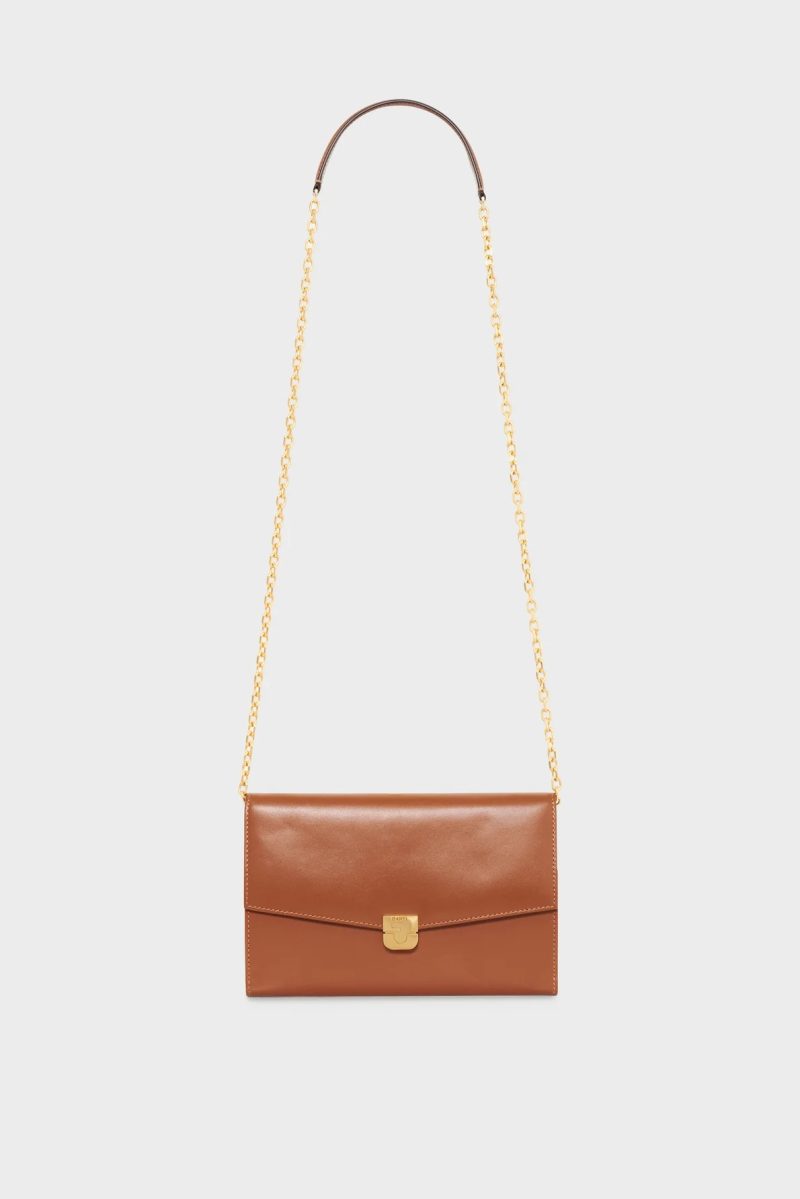 Geanta de piele coniac - ENVELOPPE