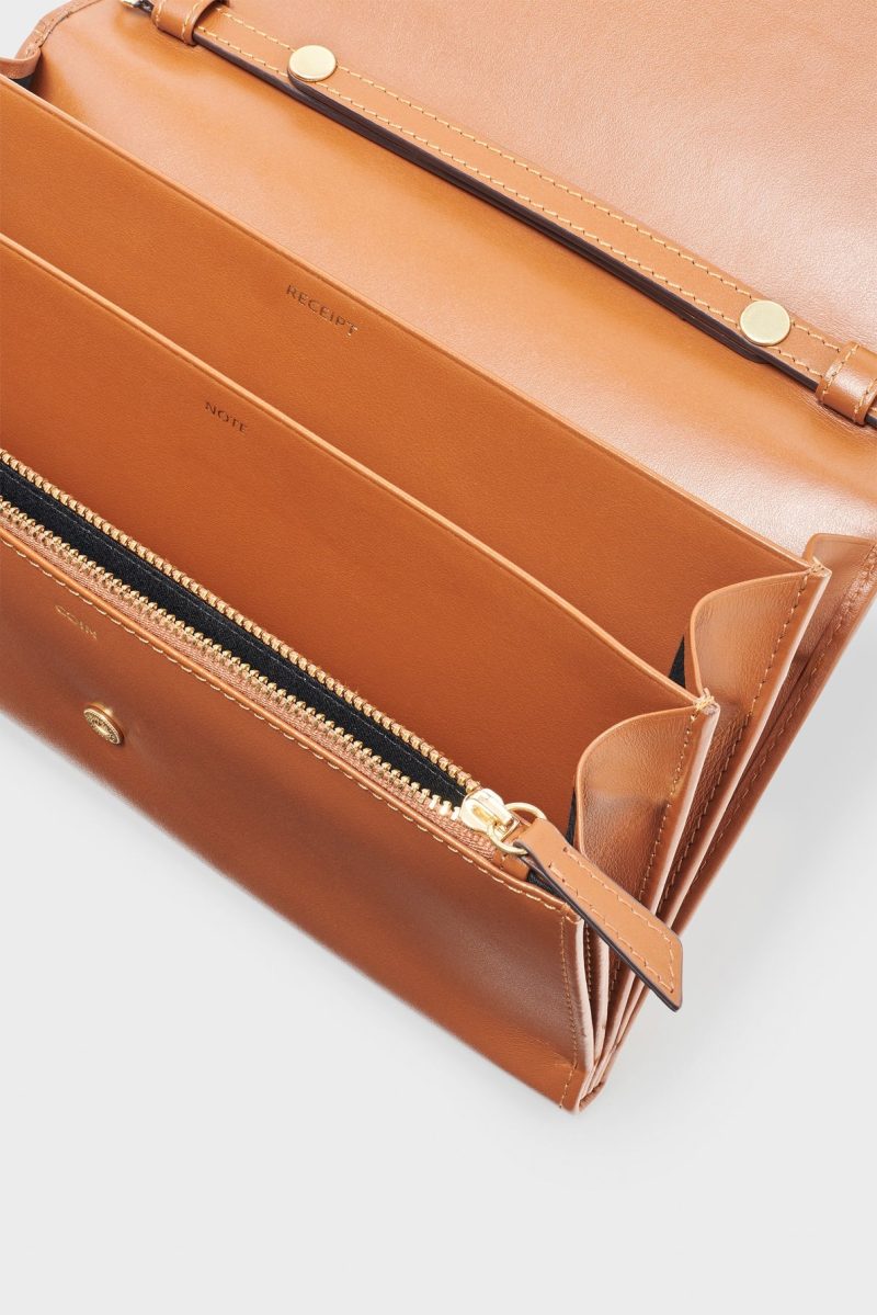 Alternative view of Geanta de piele coniac - ENVELOPPE