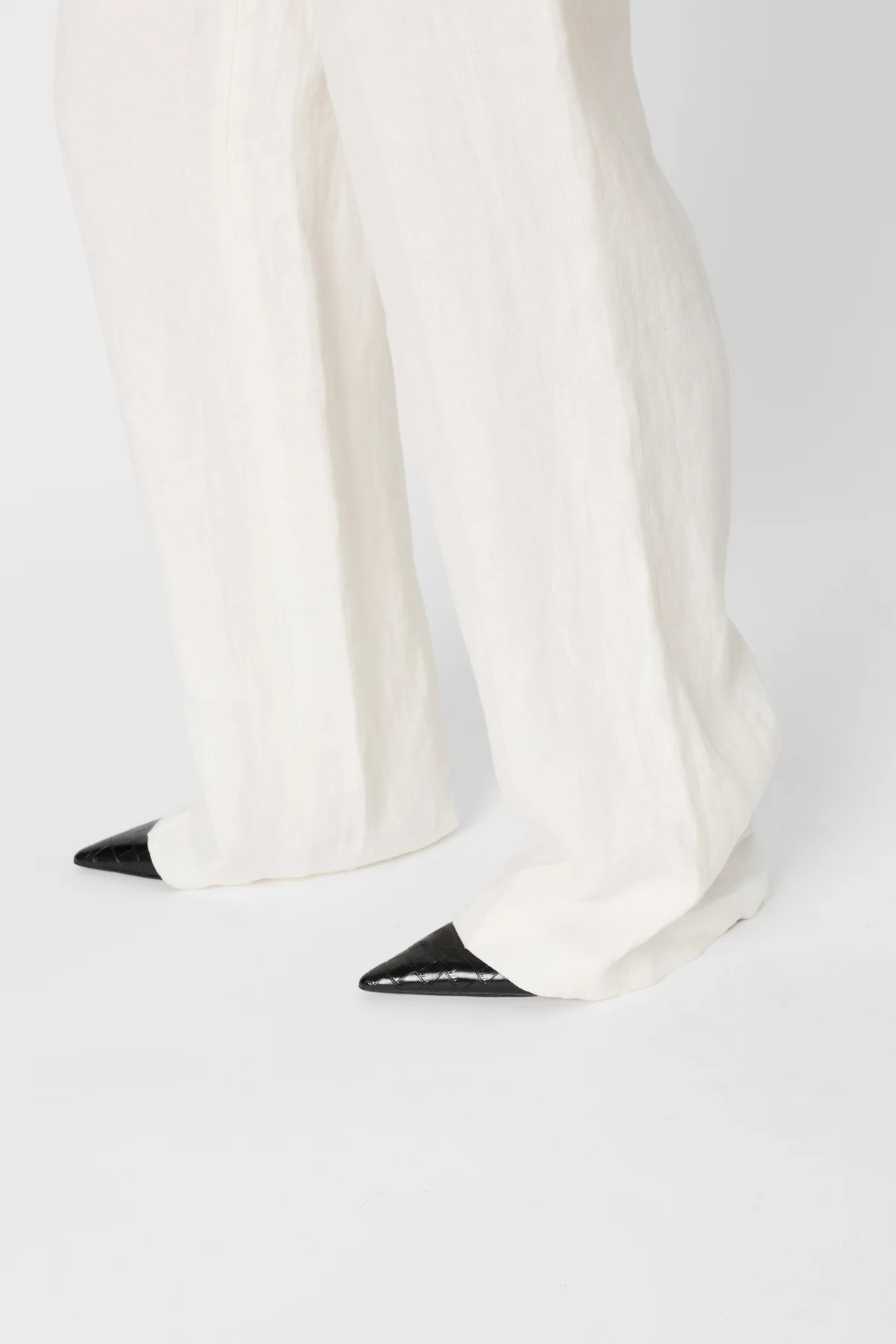 Pantaloni de costum din in ecru - ABELLE - imagine 4