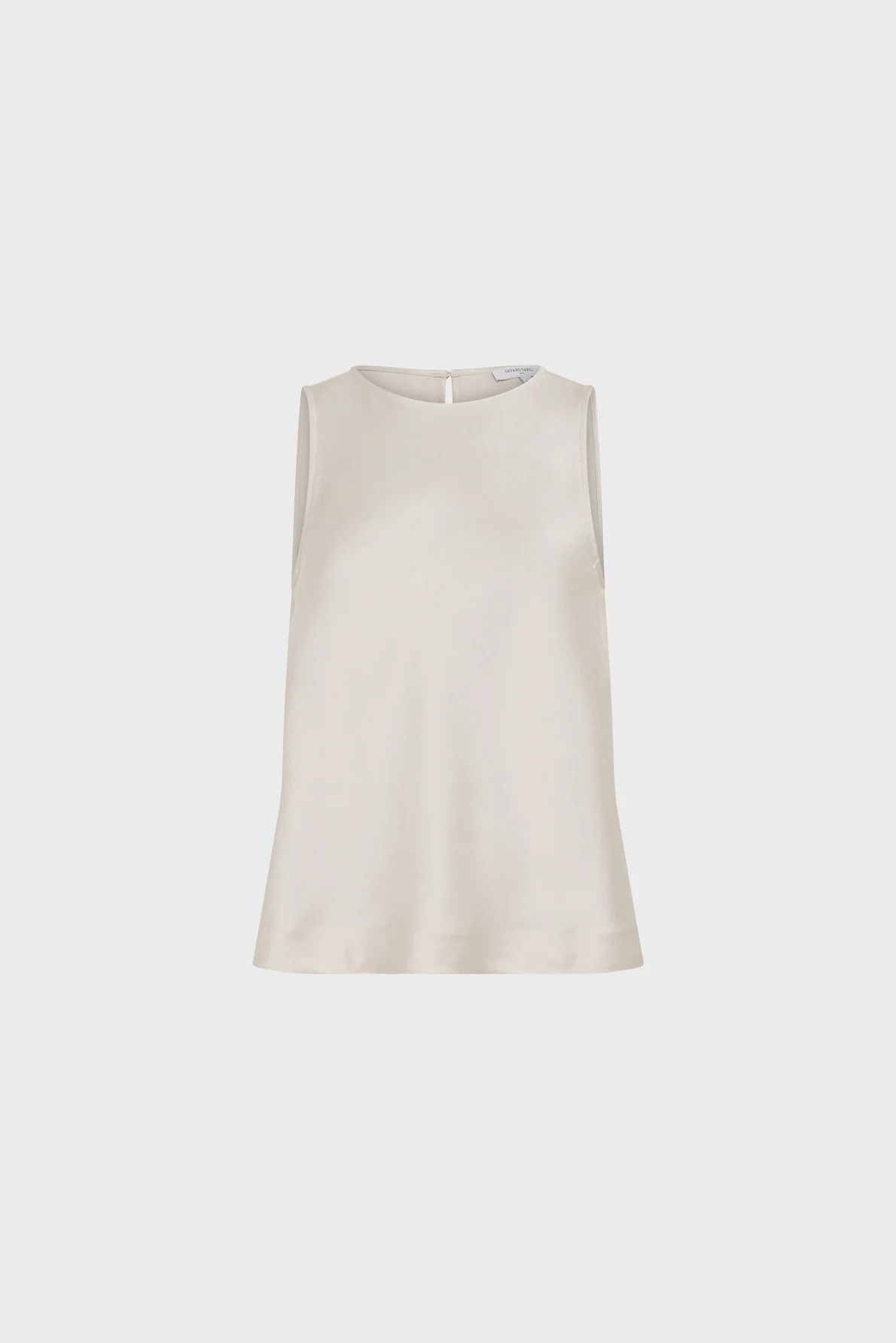 Top fără mâneci din satin ecru - CALLISTA - imagine 2