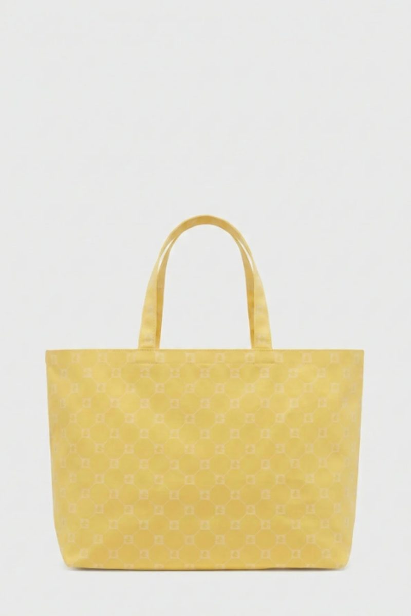 Geantă din pânză cu monogramă lemon/vanilie - LOLITA