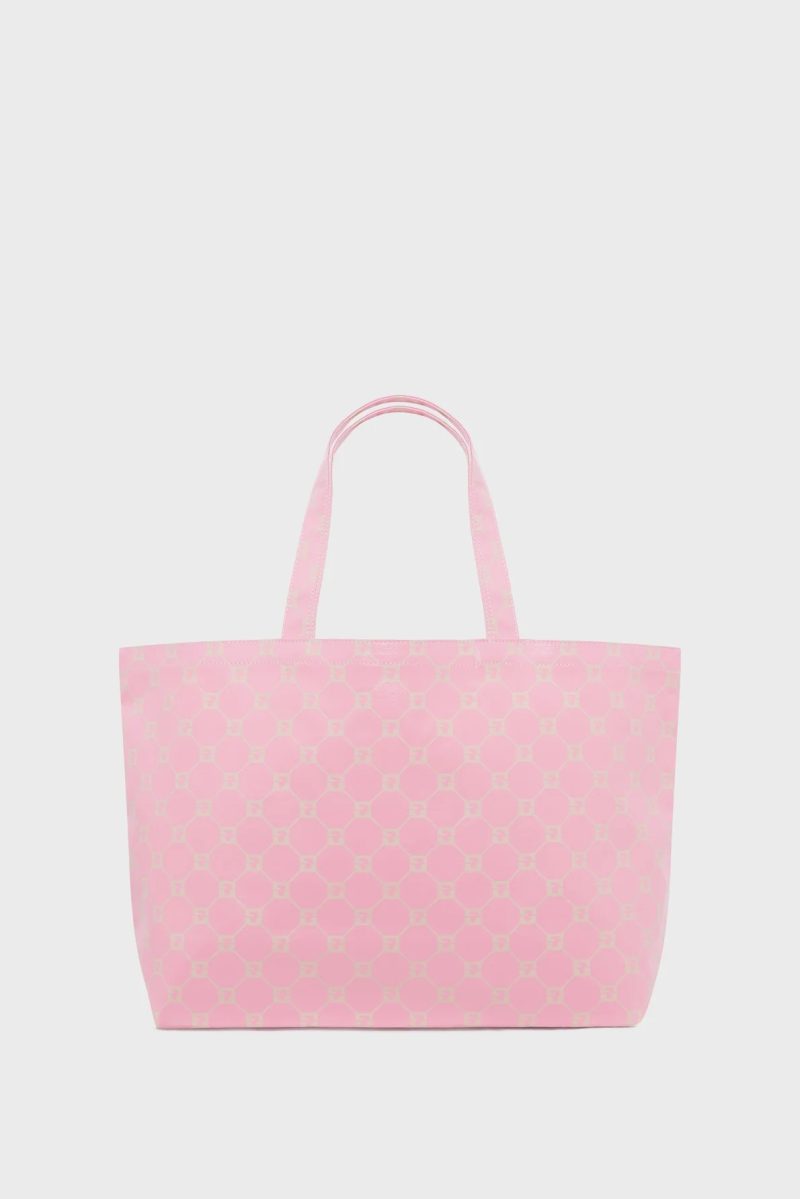 Geantă din pânză cu monogramă capsuna/vanilie - LOLITA