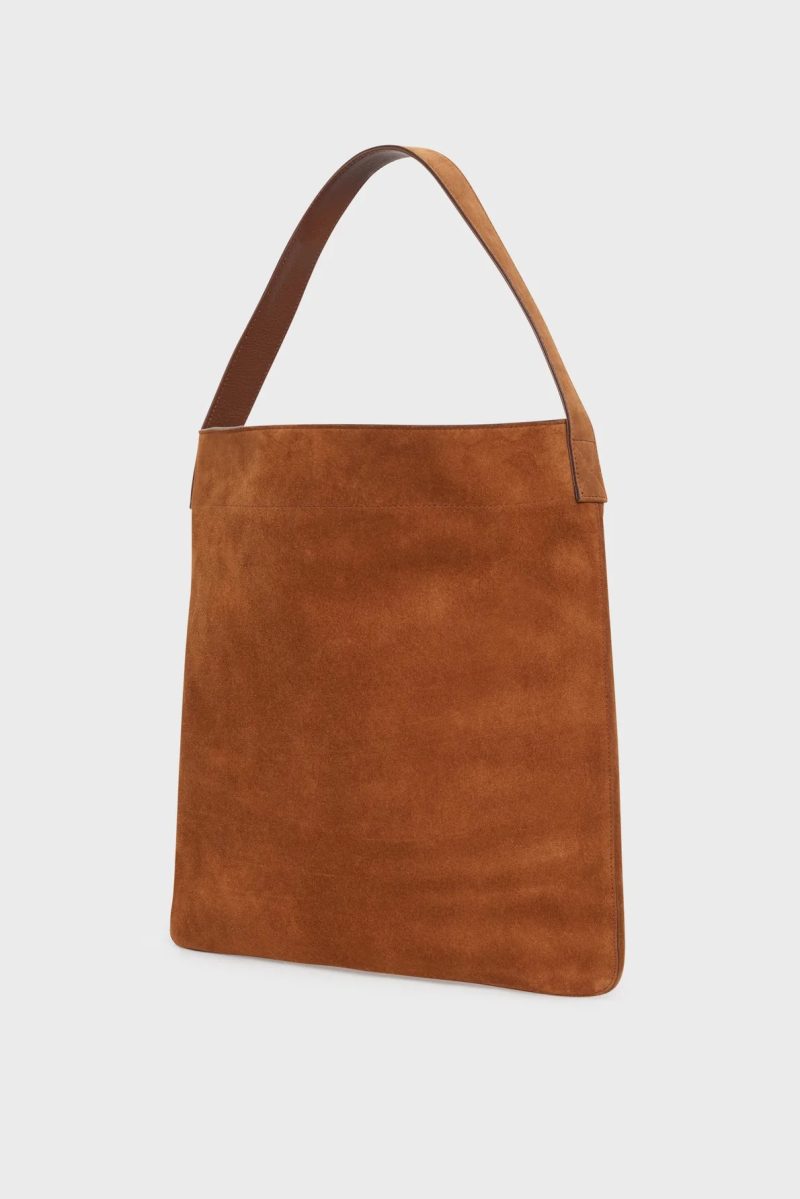 Alternative view of Geantă din piele întoarsă caramiziu - LADY GD