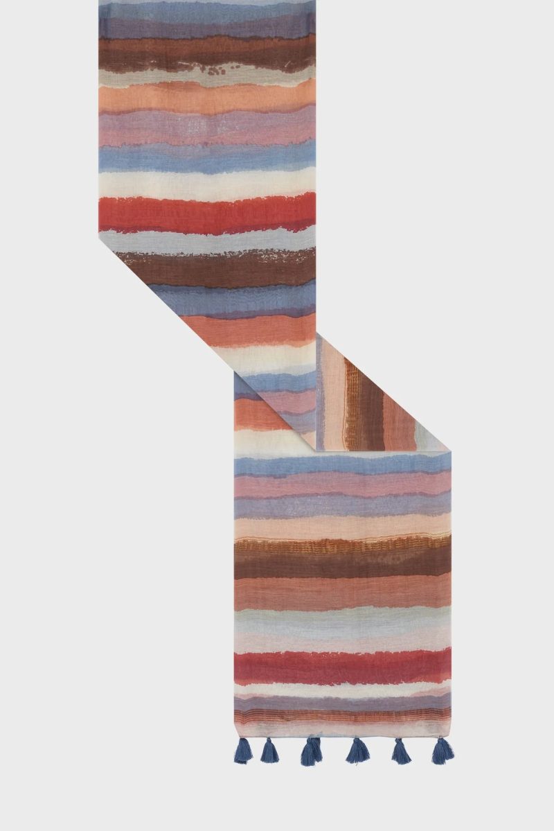 Alternative view of Etola cu dungi din bumbac, mătase și lurex multicolor - DINAHE