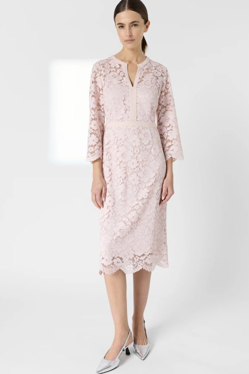 Rochie midi din dantelă nude - RADIA