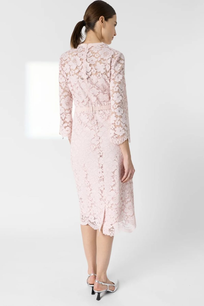 Alternative view of Rochie midi din dantelă nude - RADIA