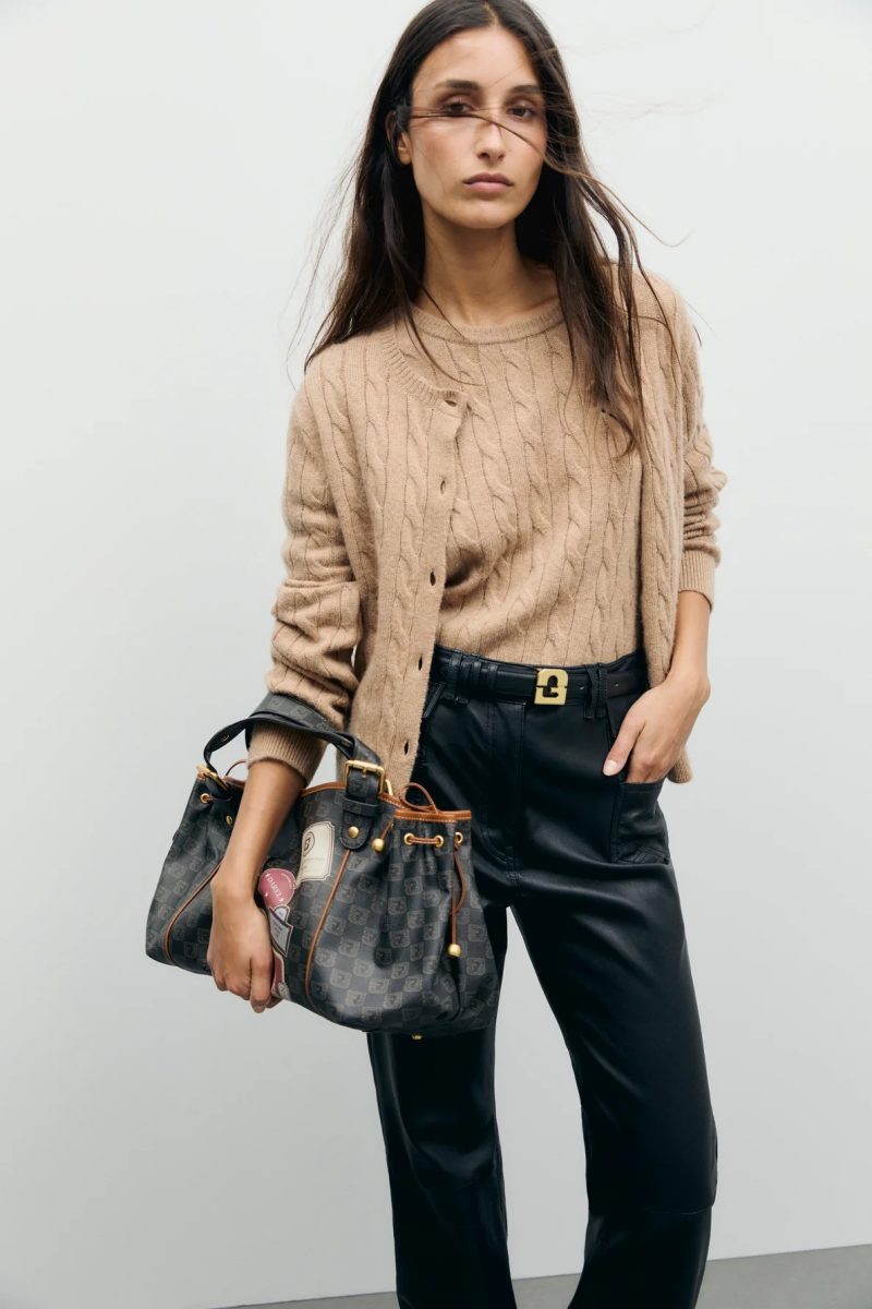 Cardigan împletit camel - RAIZA